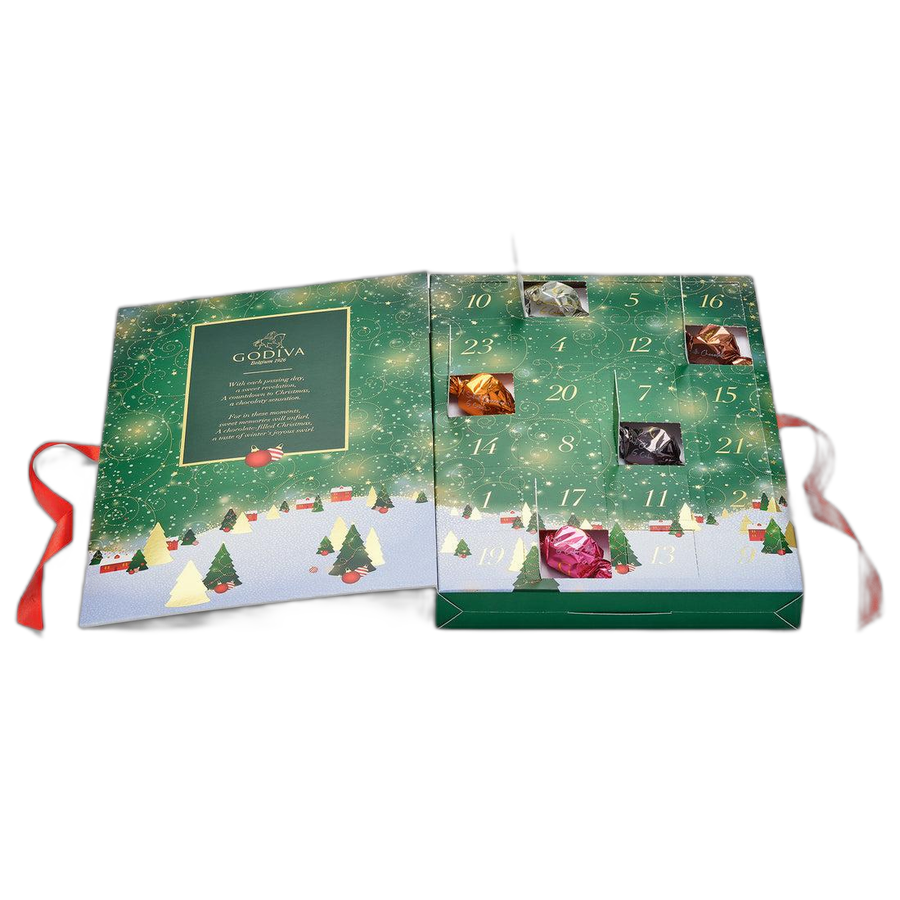 Шоколадные конфеты HOLIDAY JINGLE ADVENT CALENDAR 24шт, GODIVA