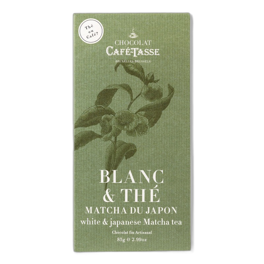 Шоколад белый (японская матча) White chocolate family bar with Japanese Matcha Tea CAFE-TASSE, 85г
