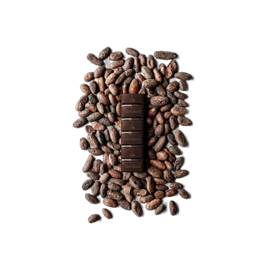 Шоколад темный Dark chocolate bar 77% with Cocoa nibs CAFE-TASSE, 45г