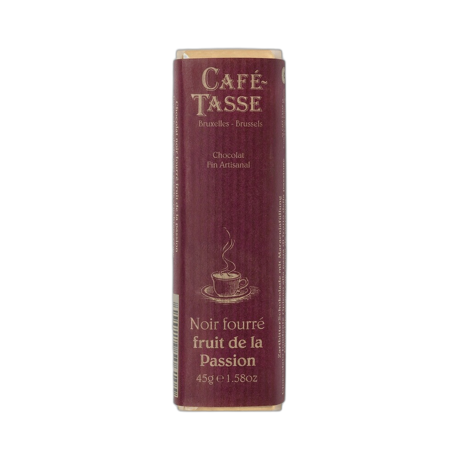 Шоколад темный (маракуйя) Dark chocolate bar with Passion fruit paste filling CAFE-TASSE, 45г