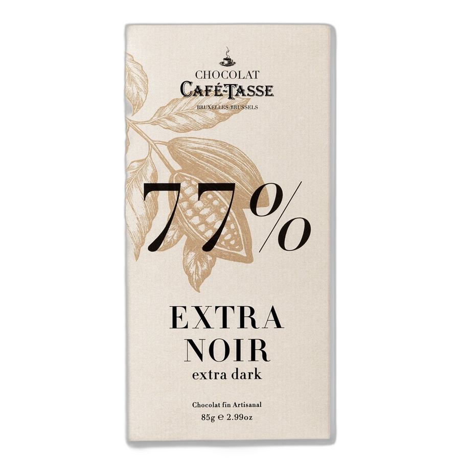 Шоколад темный Dark chocolate family bar 77% CAFE-TASSE, 85г