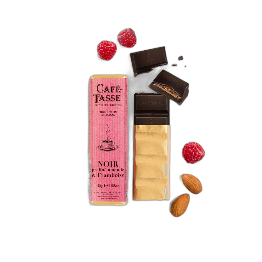 Шоколад темный Almond praline & Raspberry CAFFE-TASSE, 45г