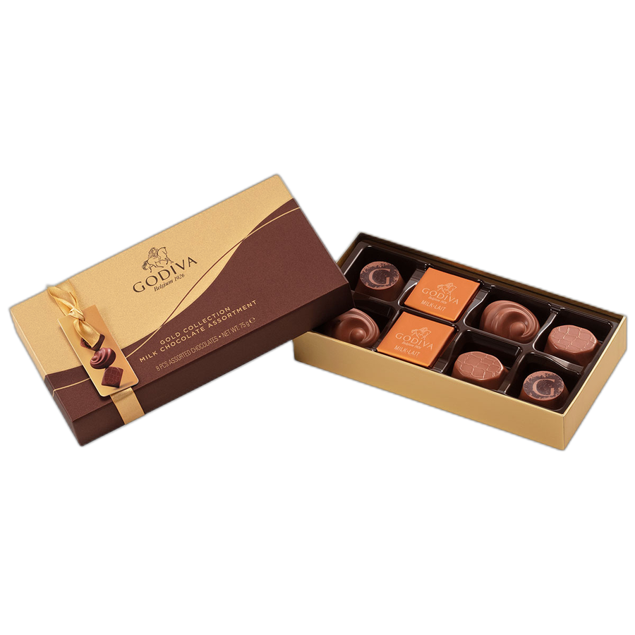 Шоколадные конфеты Godiva Connoisseur Milk 8шт, GODIVA, 75г