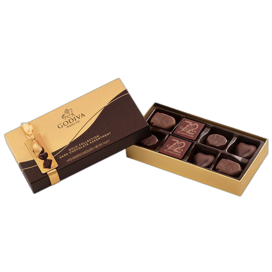 Шоколадные конфеты Godiva Connoisseur Dark 8шт, GODIVA, 74г