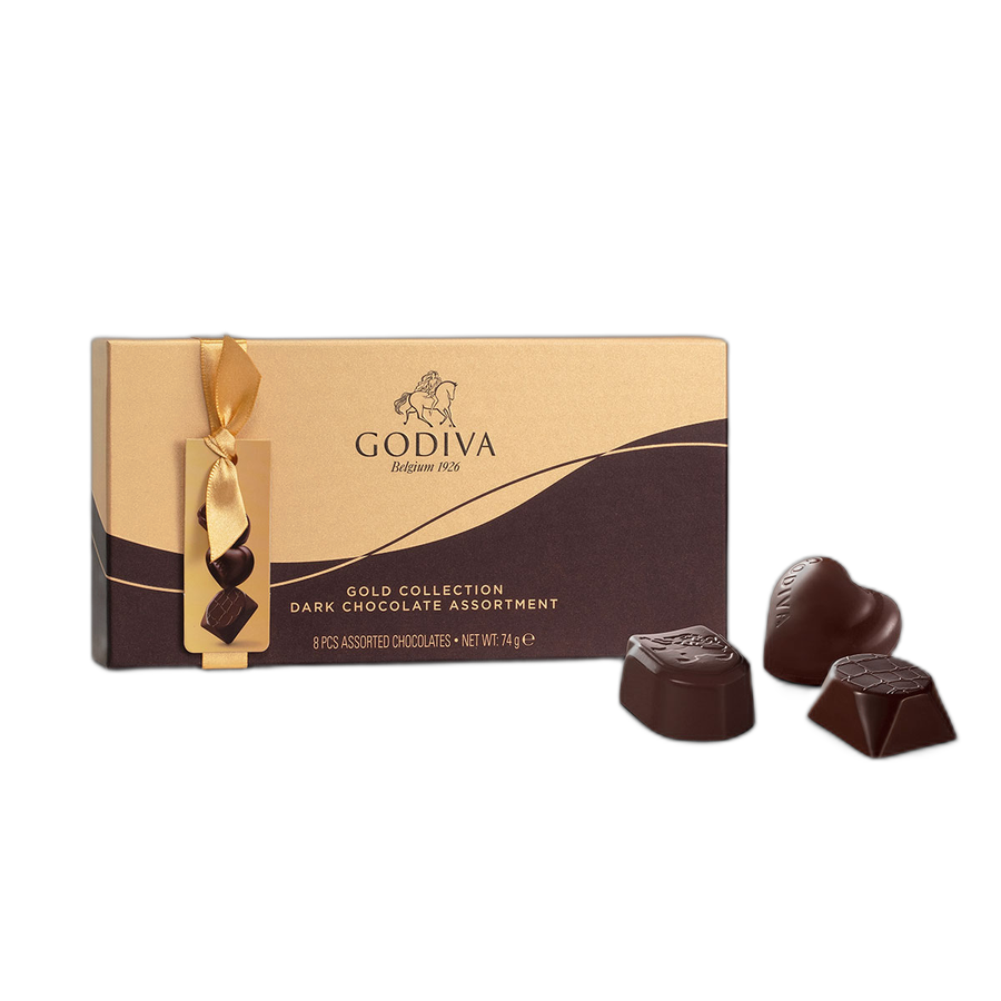 Шоколадные конфеты Godiva Connoisseur Dark 8шт, GODIVA, 74г