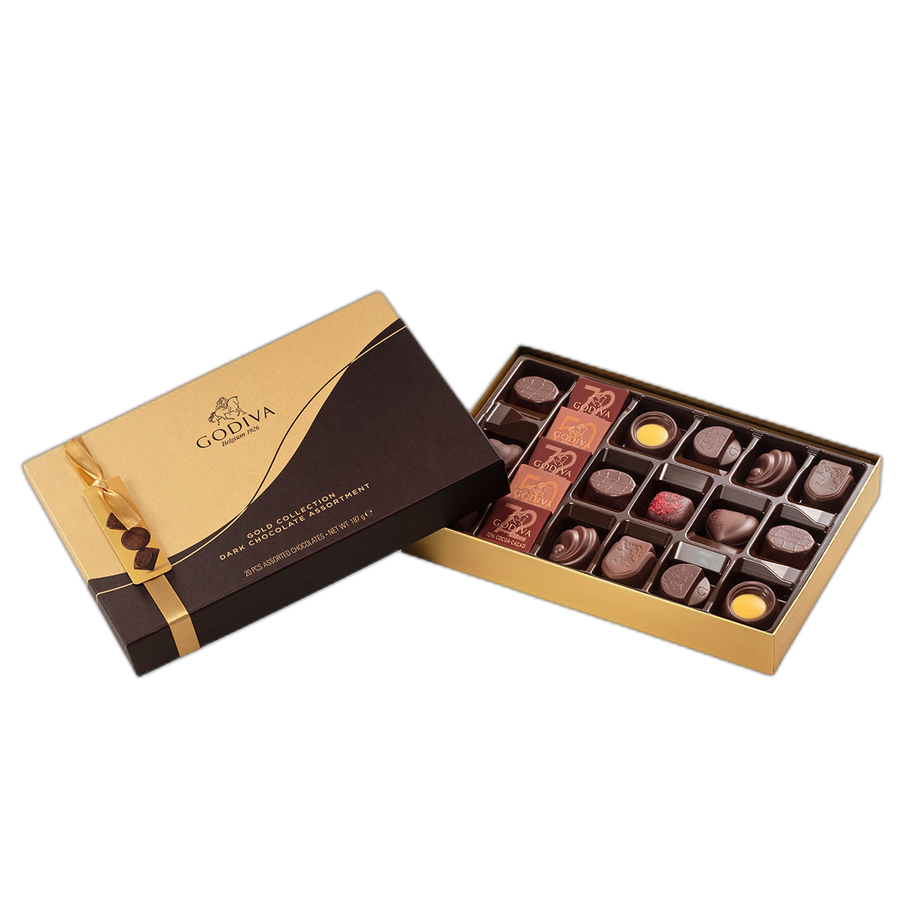 Шоколадные конфеты Godiva Connoisseur Dark 20шт, GODIVA, 187г