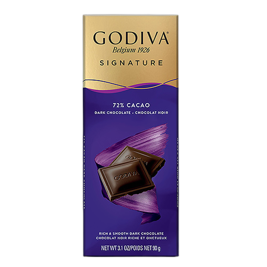 Шоколад темный Godiva Signature Tablet : Dark Chocolate 72% GODIVA, 90 гр
