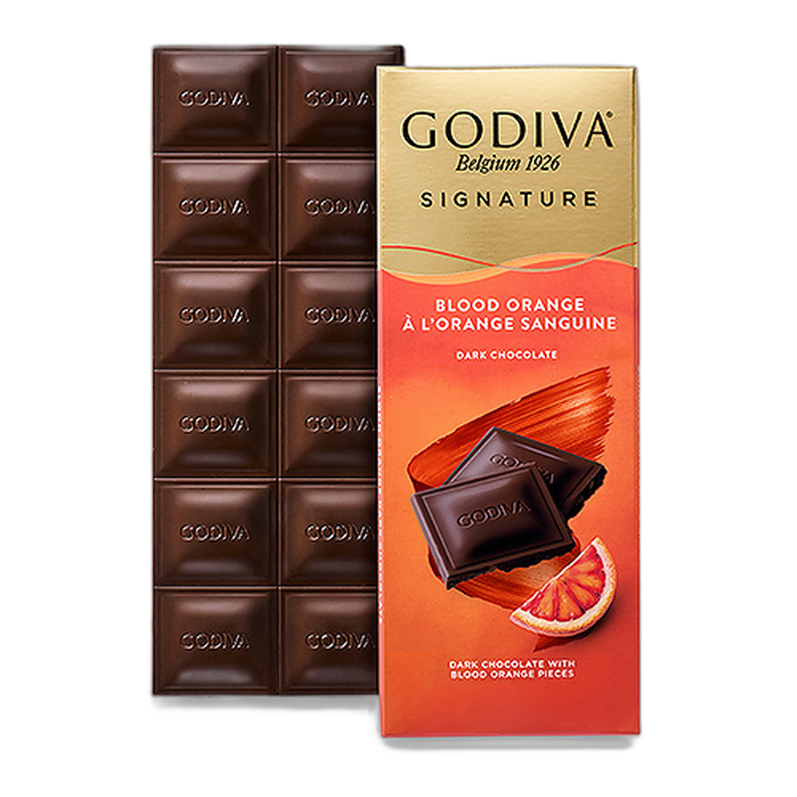 Шоколад темный (красный апельсин) Godiva Signature Tablet : Dark Blood Orange GODIVA, 90 гр