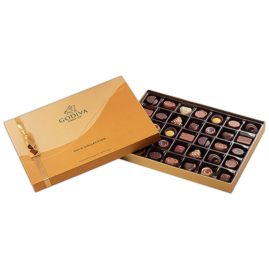 Шоколадные конфеты Godiva New Gold Collection: Gold Rigid Box 35шт GODIVA
