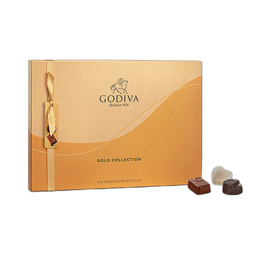 Шоколадные конфеты Godiva New Gold Collection: Gold Rigid Box 35шт GODIVA