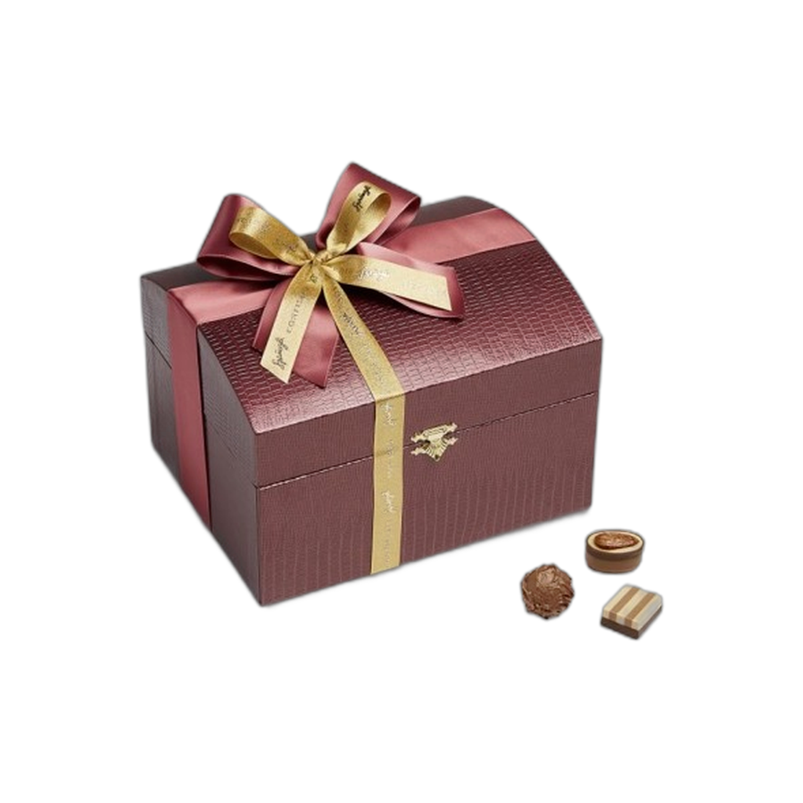 Шоколадные конфеты пралине, трюфели Treasure chest, bordeaux 40шт SPRUNGLI, 480гр