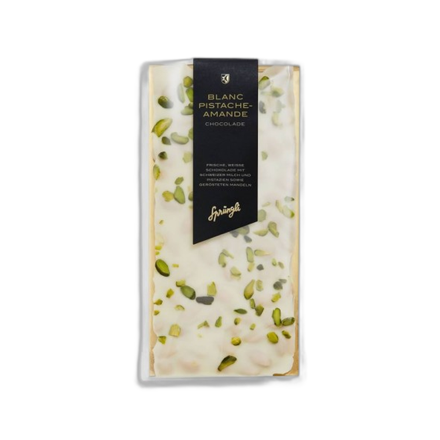 Шоколад белый фисташка, миндаль SPRUNGLI, 175 гр