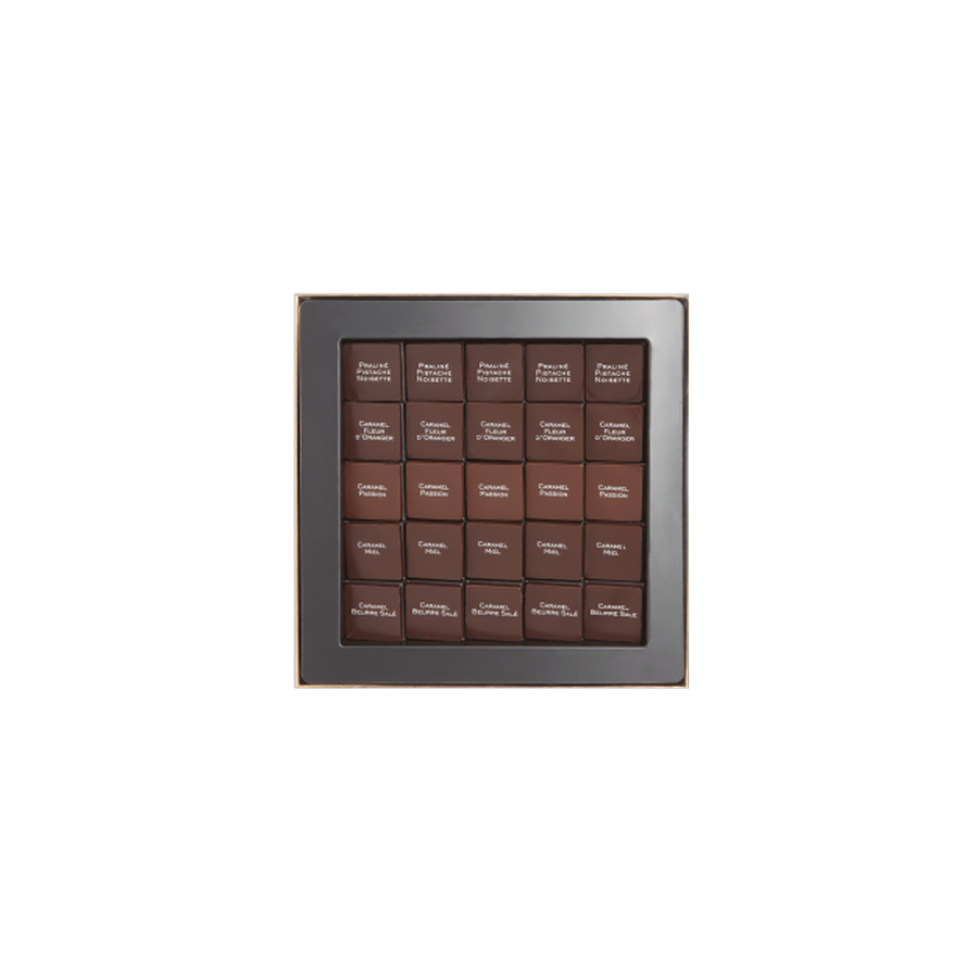 Шоколад PIERRE MARCOLINI, 25 PALETS FINS, ассорти - карамель, пралине, 100 гр
